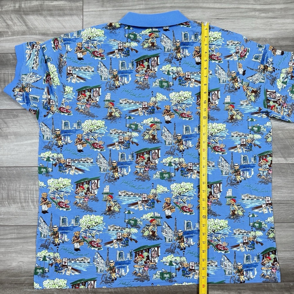 Polo Ralph‎ Lauren Men's Big & Tall Polo Bear Mesh Polo Shirt Blue Size 2XB NEW - Picture 8 of 10